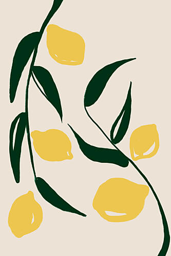 Fresh Lemon Branches Art Print by Melloi Art Prints