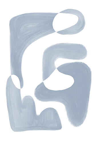 Organic Blue Abstraction Art Print by Melloi Art Prints