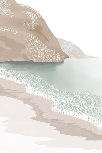 Calm Coastal Beach Océan reproduction