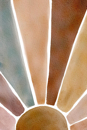Earthy Sun Rays Art Print by Melloi Art Prints
