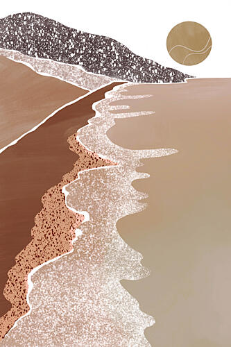 Earthy Coastal View Montagne reproduction