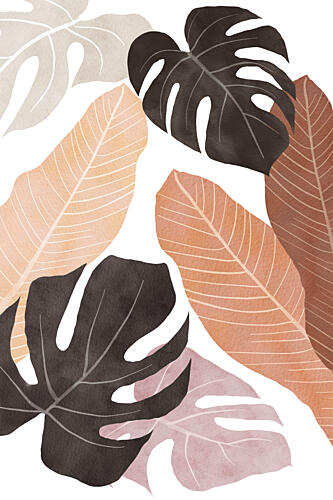 Earthy Tropical Leaves Art Print by Melloi Art Prints