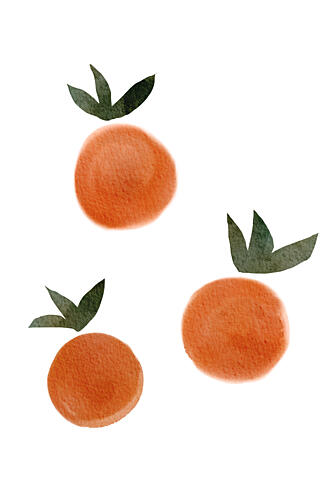 Fresh Watercolor Oranges Art Print by Melloi Art Prints