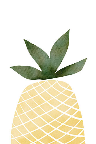 Minimalist Pineapple Watercolor Alimentation reproduction