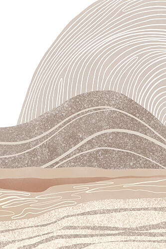 Serene Desert Landscape Art Print by Melloi Art Prints