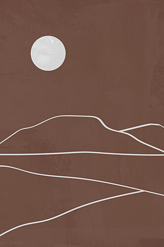 Minimalist Desert Moon Art Print by Melloi Art Prints