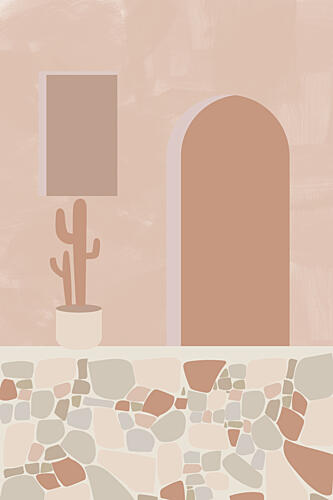 Peach Arch Cactus Art Print by Melloi Art Prints