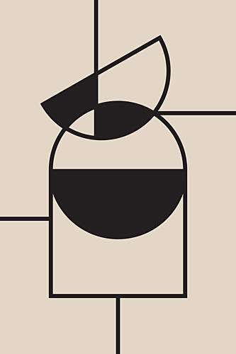 Modern Geometric Composition Art Print by Melloi Art Prints
