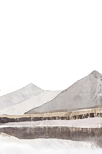 Serene Mountain Reflection Montagne reproduction