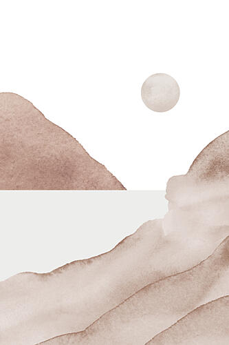Serene Mountain Moon Montagne reproduction