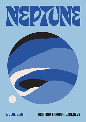 Neptune Blue Giant Art abstrait reproduction