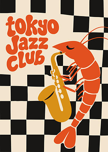 Tokyo Jazz Sax Shrimp Art Print
