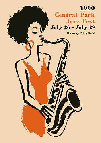 Retro Jazz Musician Art Print
