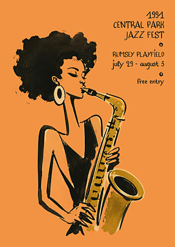Jazz Fest Saxophone Woman Art Print by Patryk Krygowski