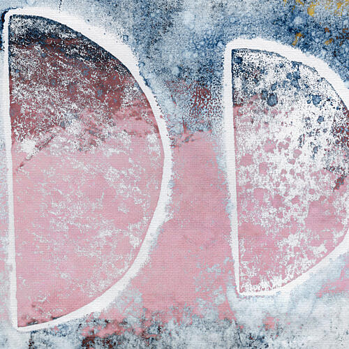 Soft Pink Blue Abstract Geometric Print