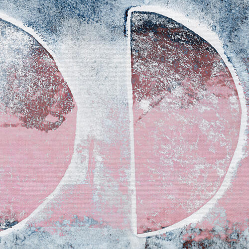 Muted Pink Blue Arcs Geometric Print