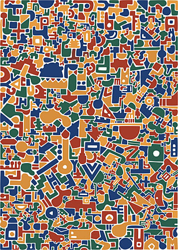Vibrant Geometric Puzzle Art Print by Matthew Griffiths
