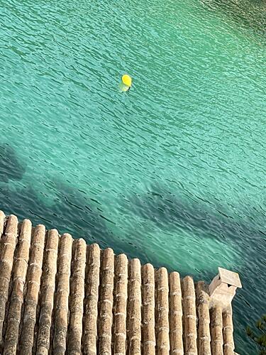 Turquoise Water Tiled Roof Art Print by Monika Juhasz