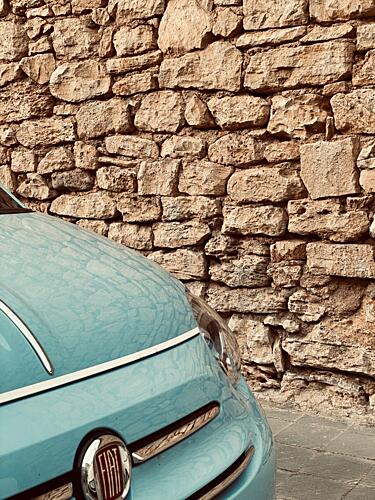 Classic Blue Car Wall Art Print by Monika Juhasz