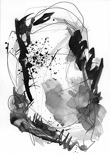 Dynamic Ink Splash Art Print by Ghazal Riyazi