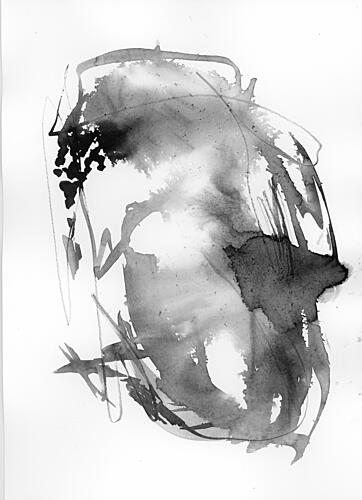 Fluid Black Abstraction Art Print by Ghazal Riyazi