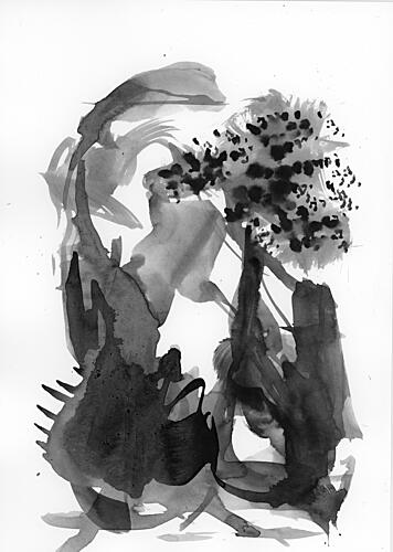 Dark Ink Abstraction Art Print by Ghazal Riyazi