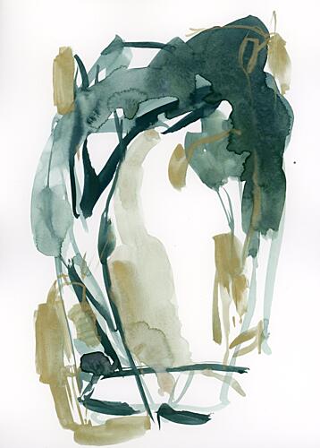 Deep Green Botanicals Art Print by Ghazal Riyazi