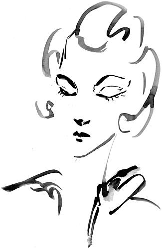 Serene Female Sketch Art Print by Ghazal Riyazi