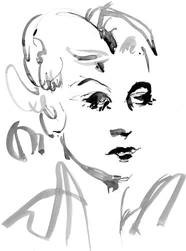 Expressive Ink Portrait Art Print by Ghazal Riyazi