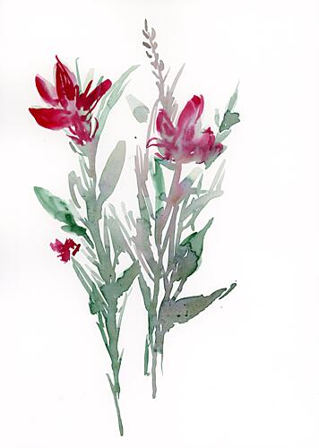 Vibrant Floral Impression Art Print by Ghazal Riyazi