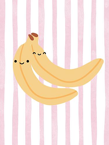 Happy Banana Friends Art Print