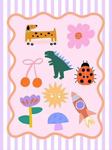 Happy Colorful Characters Art Print by Thea.candles@outlook.com