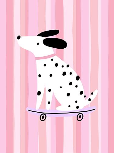 Cute Skater Dalmatian Art Print