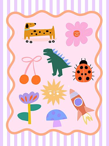 Happy Colorful Doodles Art Print by Thea.candles@outlook.com