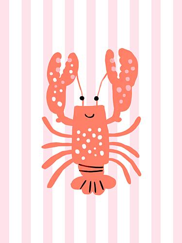 Cute Pink Lobster Art Print