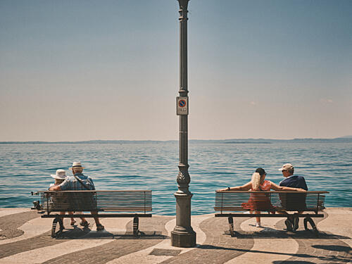 Waterfront Relaxation Art Print by Luca Stefanelli