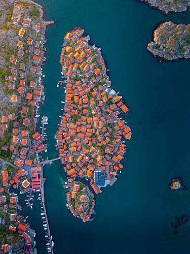 Vibrant Coastal Village Art Print by Julien Propper