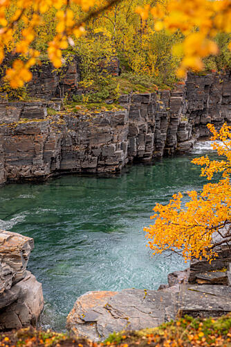 Vibrant Autumn River Gorge Art Print by Julien Propper