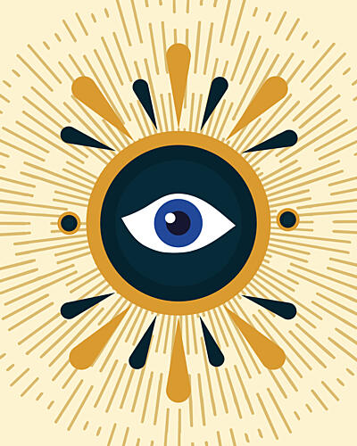 Golden Mystic Eye Art Print