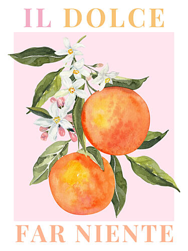 Il Dolce Far Niente Oranges Art Print by Stephanie Jeuffroy