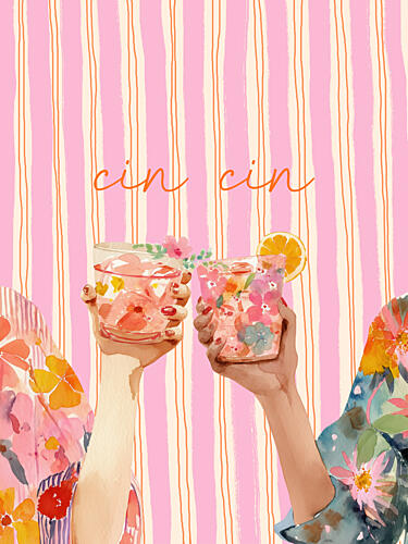 Summer Toast Cheers Art Print by Stephanie Jeuffroy