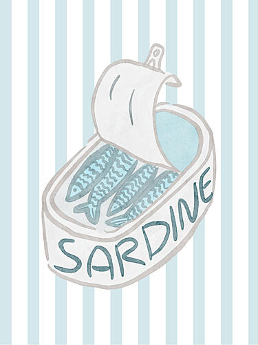 Illustrated Sardine Can Art Print by Stephanie Jeuffroy