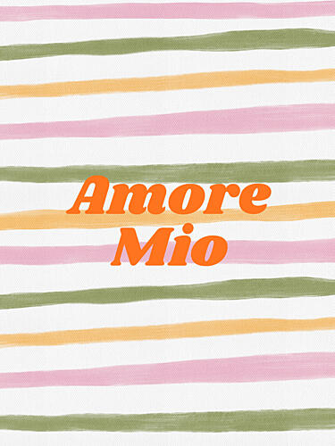 Amore Mio Striped Message Art Print by Stephanie Jeuffroy