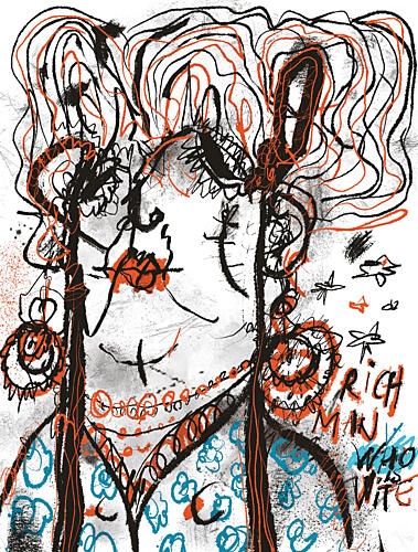 Bold Abstract Woman Art Print by Peter Hegyi