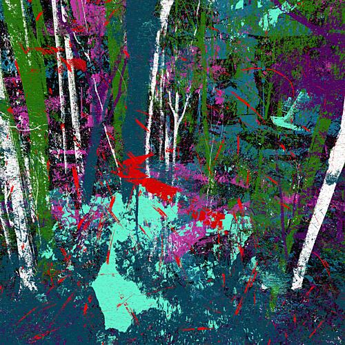 Colorful Woodland Abstract Art Print by Brut Carniollus