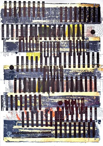 Textured Grid Abstract Art Print by Oleg Pospelov