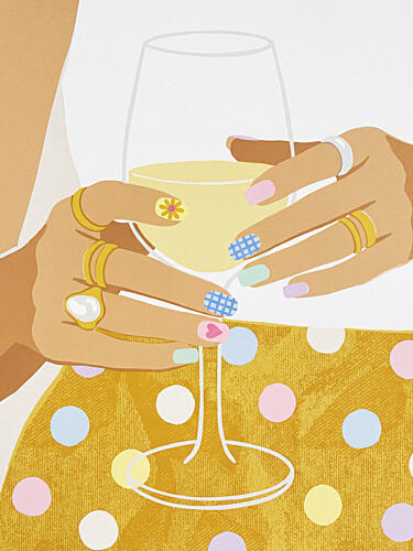 Colorful Nails and Wine Mode reproduction