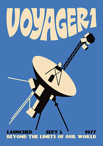 Retro Space Probe Art Print
