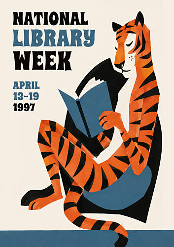 Relaxed Reading Tiger Animaux reproduction