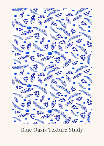 Blue Oasis Texture Study Art Print by Elizabeth C